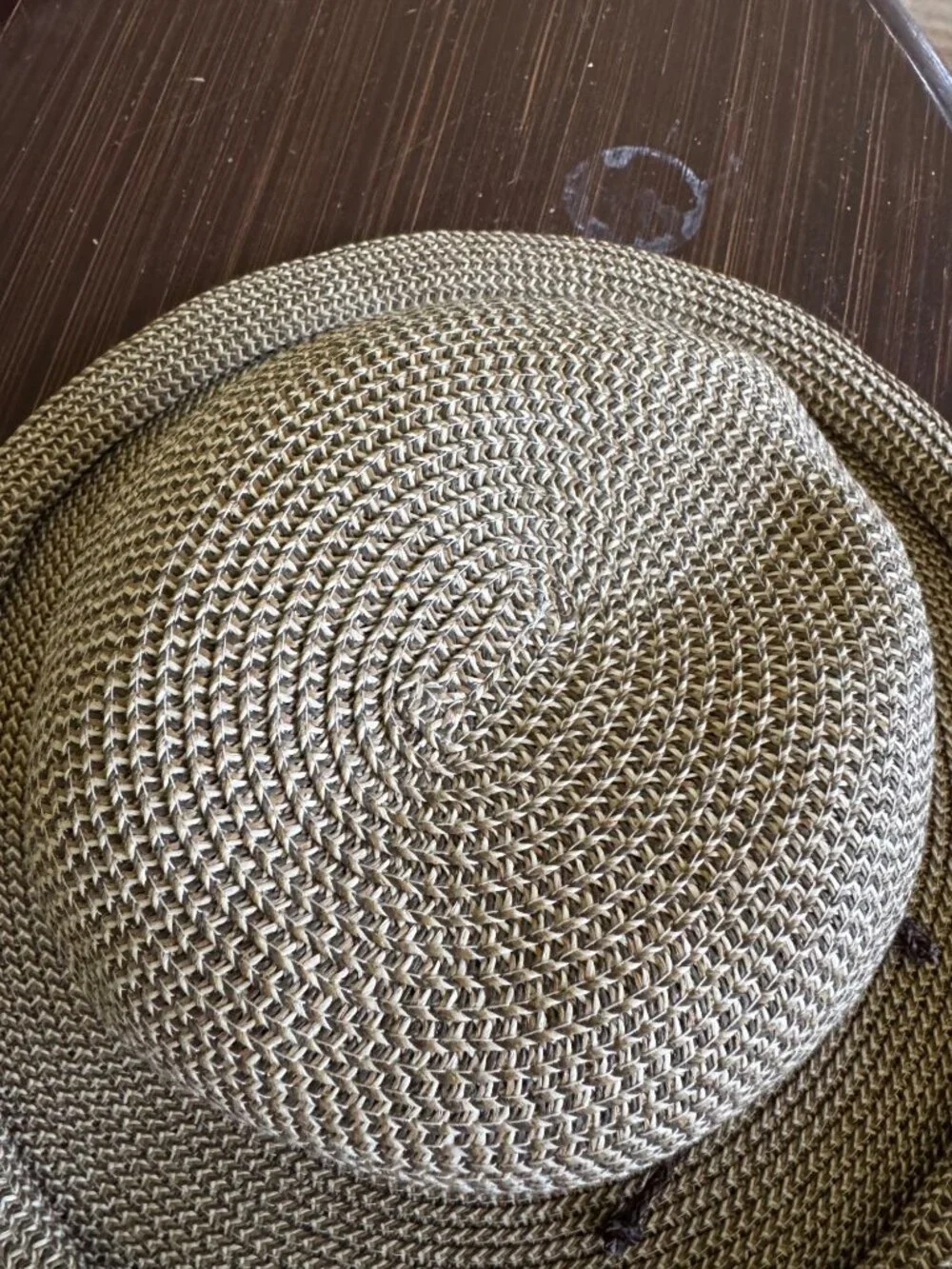 Nine West Woven Straw Sun Hat Tan Brown Wide Brim One Size
